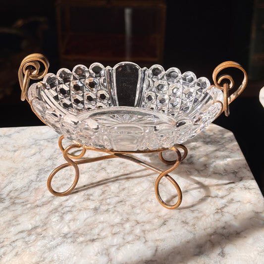 Antique Mounted Baccarat Crystal Catchall