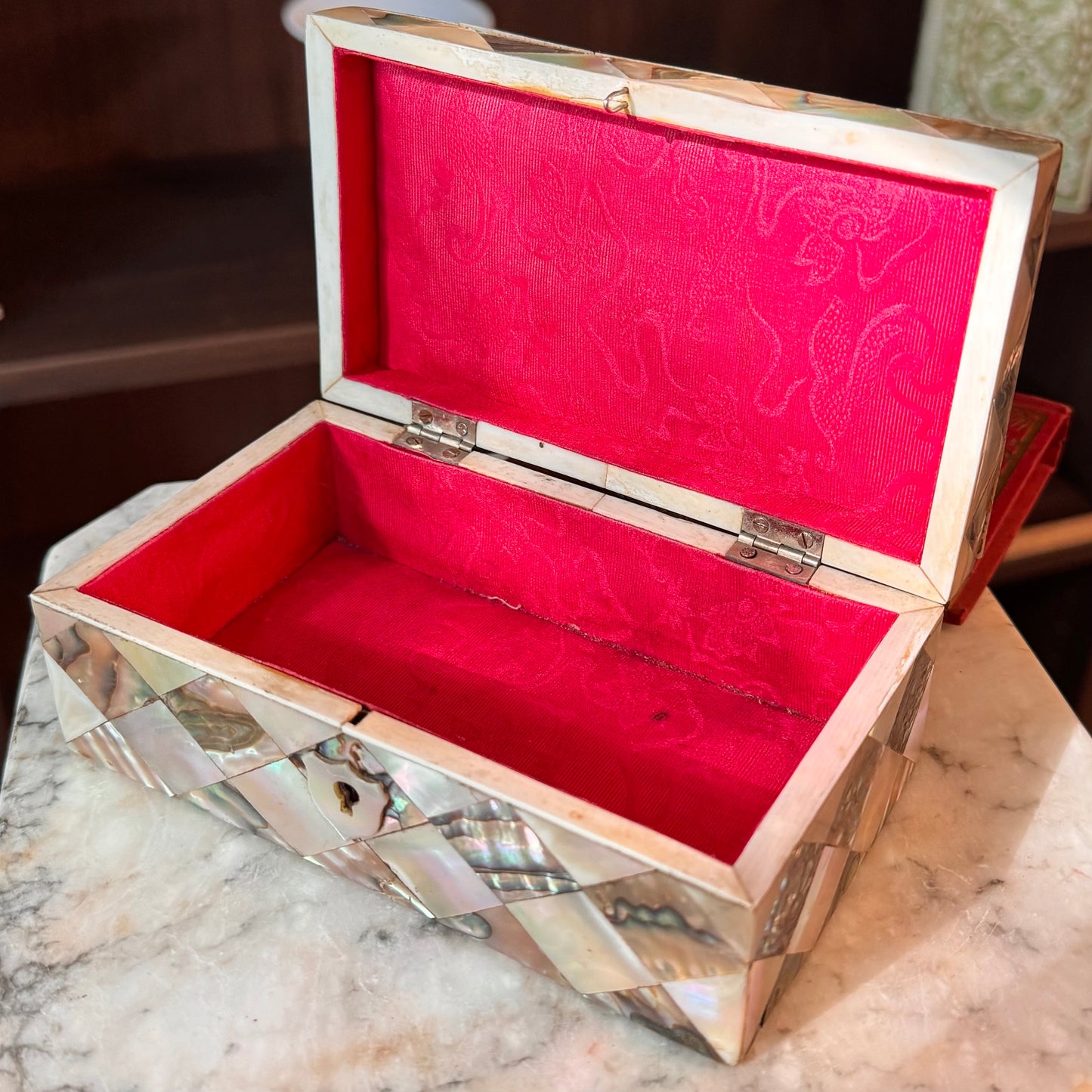 19th Century Antique Mother of Pearl & Abalone Inlay Box