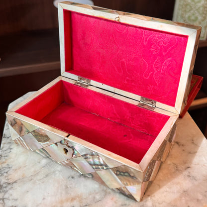 19th Century Antique Mother of Pearl & Abalone Inlay Box