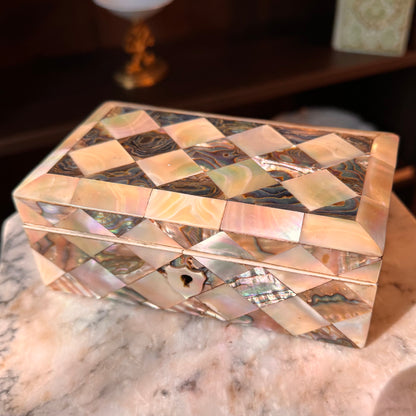 19th Century Antique Mother of Pearl & Abalone Inlay Box