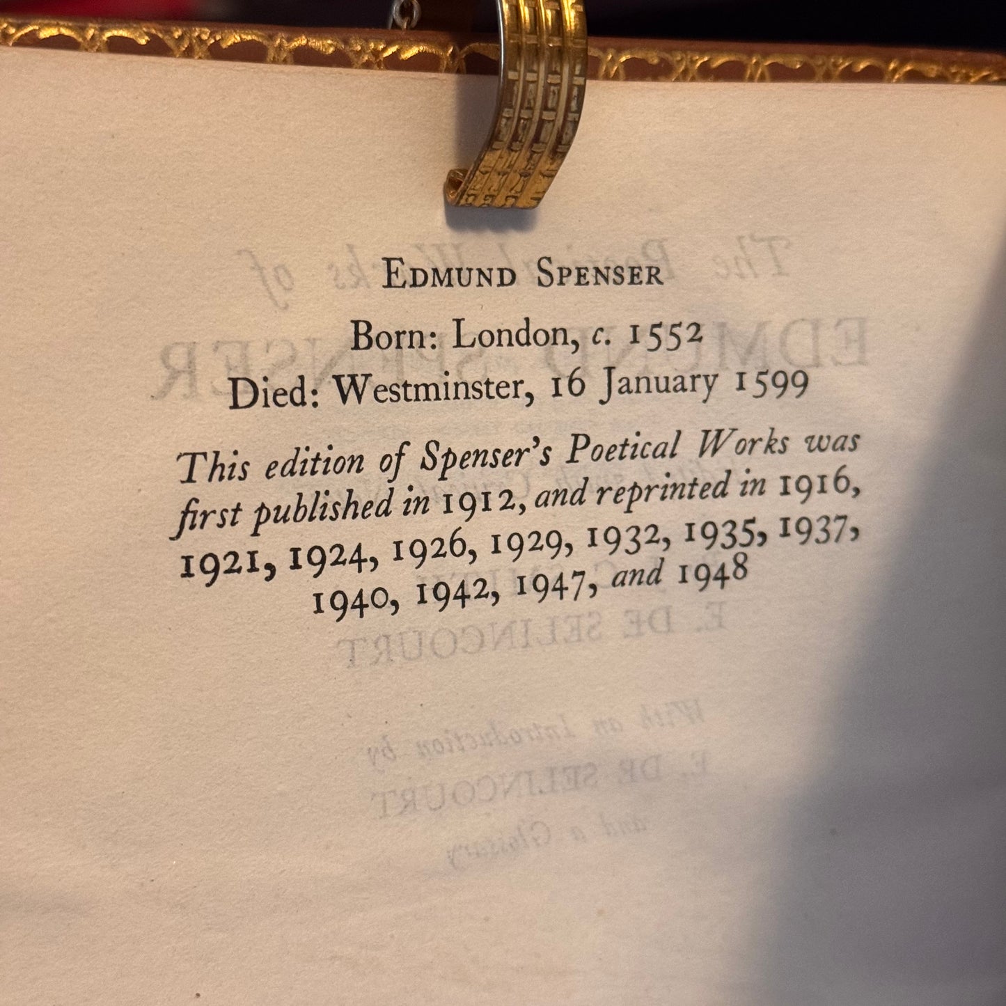 1948 The Poetical Works of Edmund Spenser