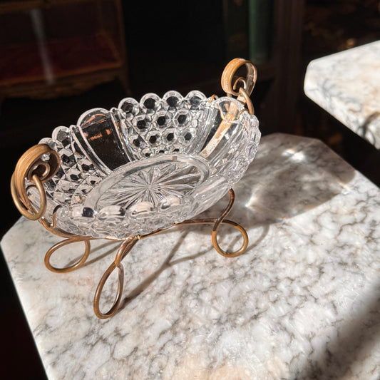 Antique Mounted Baccarat Crystal Catchall