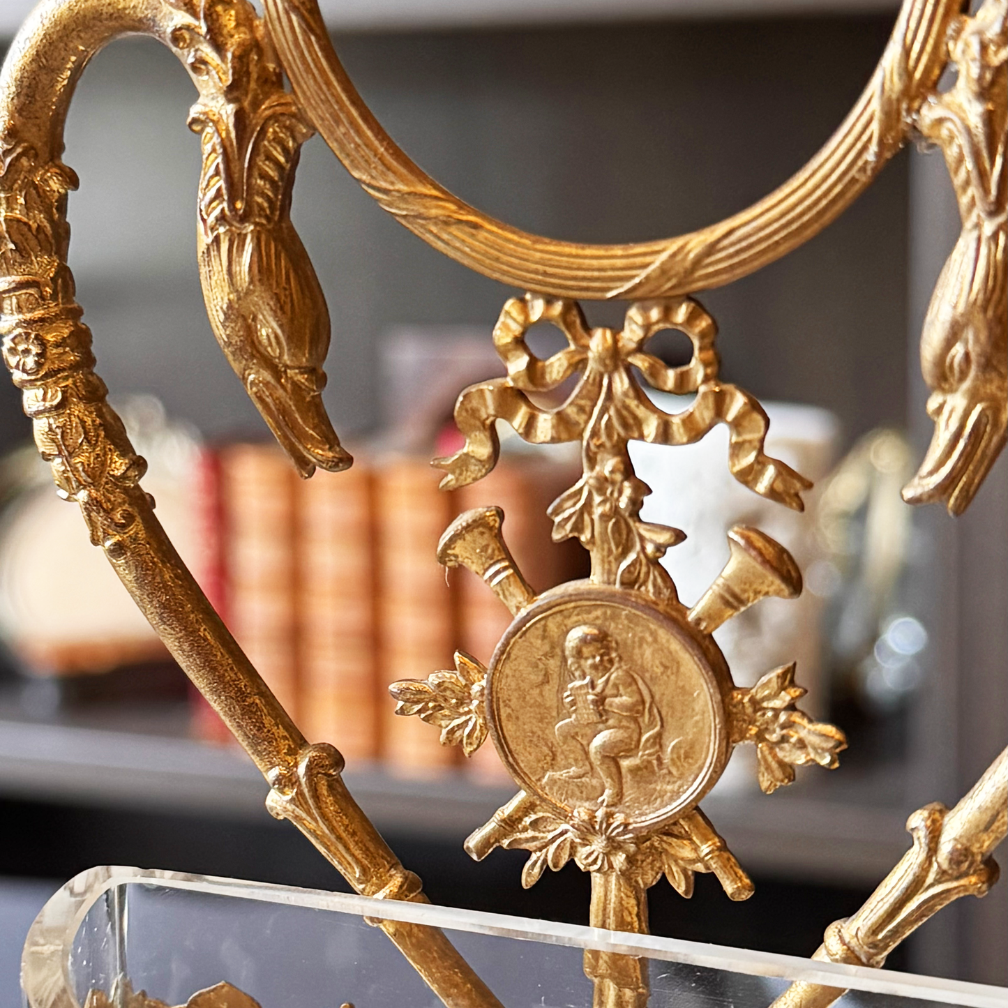 Antique Gilded Swan Catchall and Pocket Watch Display