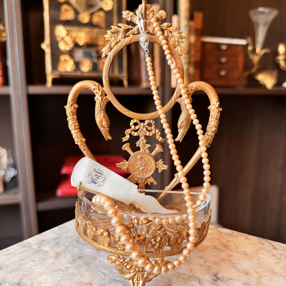 Antique Gilded Swan Catchall and Pocket Watch Display
