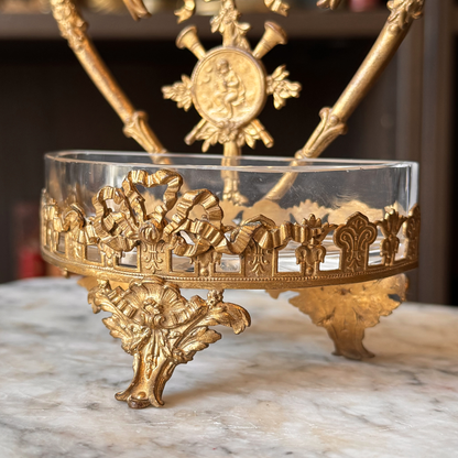 Antique Gilded Swan Catchall and Pocket Watch Display