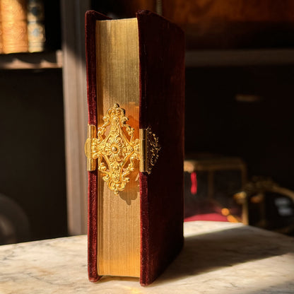 Antique French Velvet Prayer Book (Petit Paroissien) with Clasp