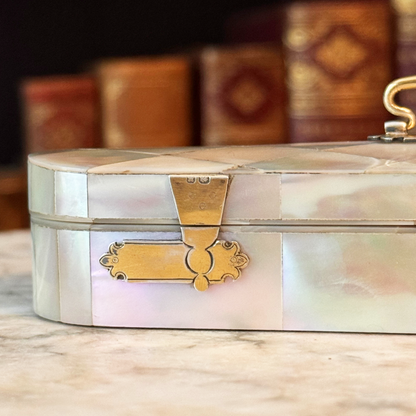 Mother-of-Pearl Inlaid Box With Sterling Silver Appliqués