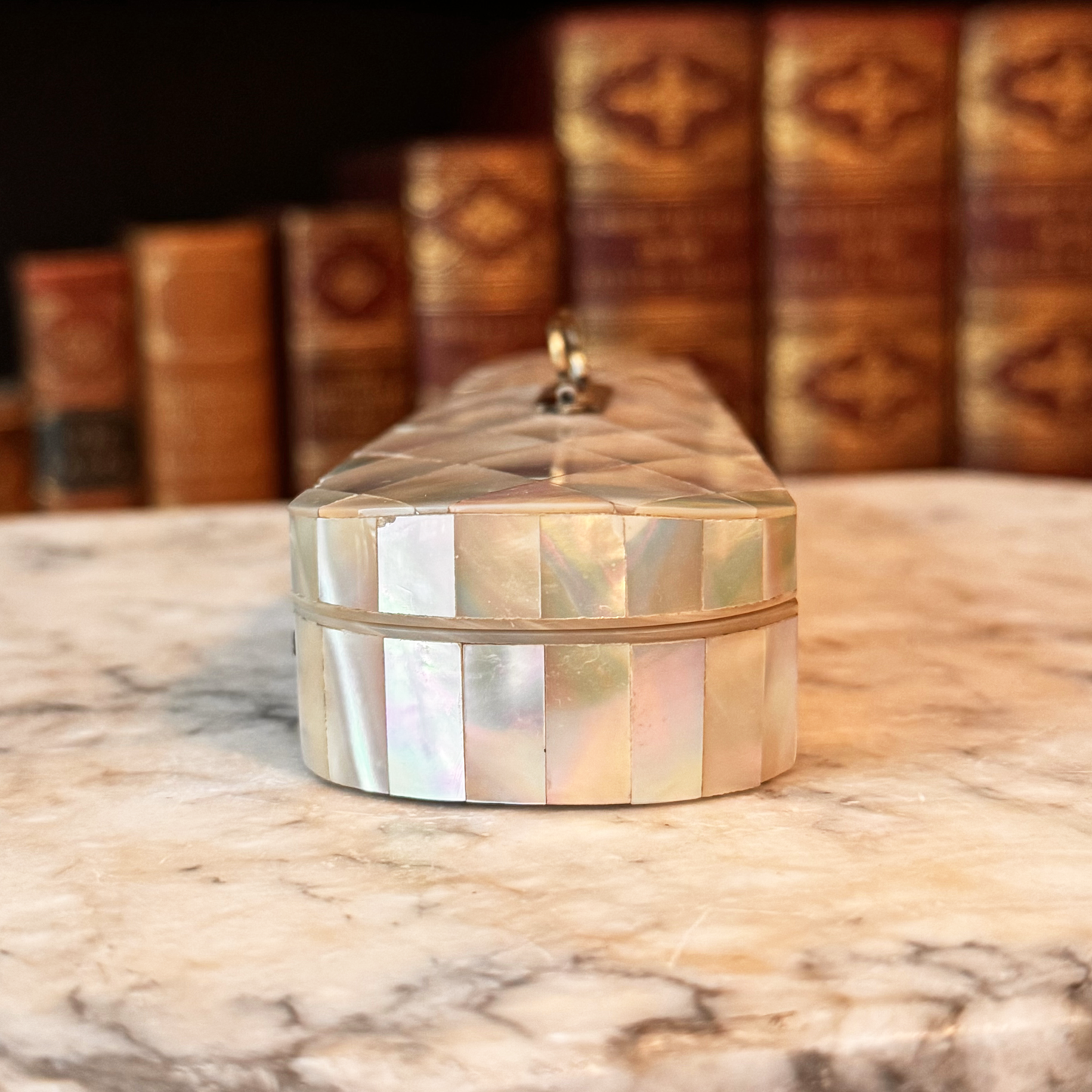 Mother-of-Pearl Inlaid Box With Sterling Silver Appliqués