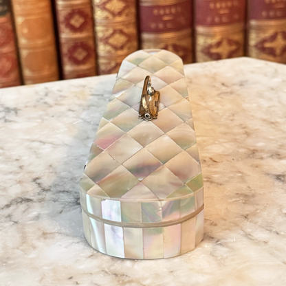 Mother-of-Pearl Inlaid Box With Sterling Silver Appliqués