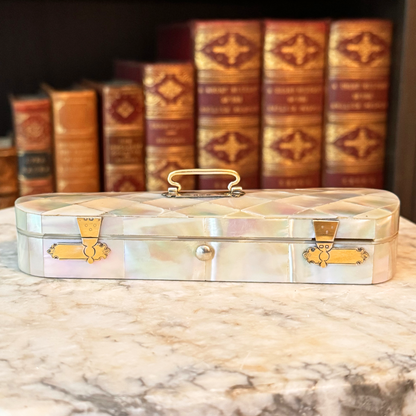 Mother-of-Pearl Inlaid Box With Sterling Silver Appliqués