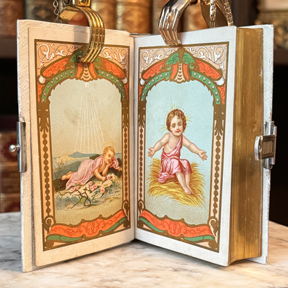 1886 Mother-of-Pearl Bound French Religious Book With Clasp