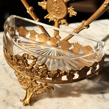 Antique Gilded Swan Catchall and Pocket Watch Display