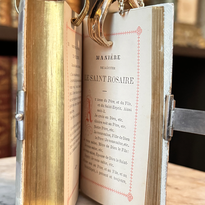 1886 Mother-of-Pearl Bound French Religious Book With Clasp