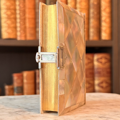 1886 Mother-of-Pearl Bound French Religious Book With Clasp