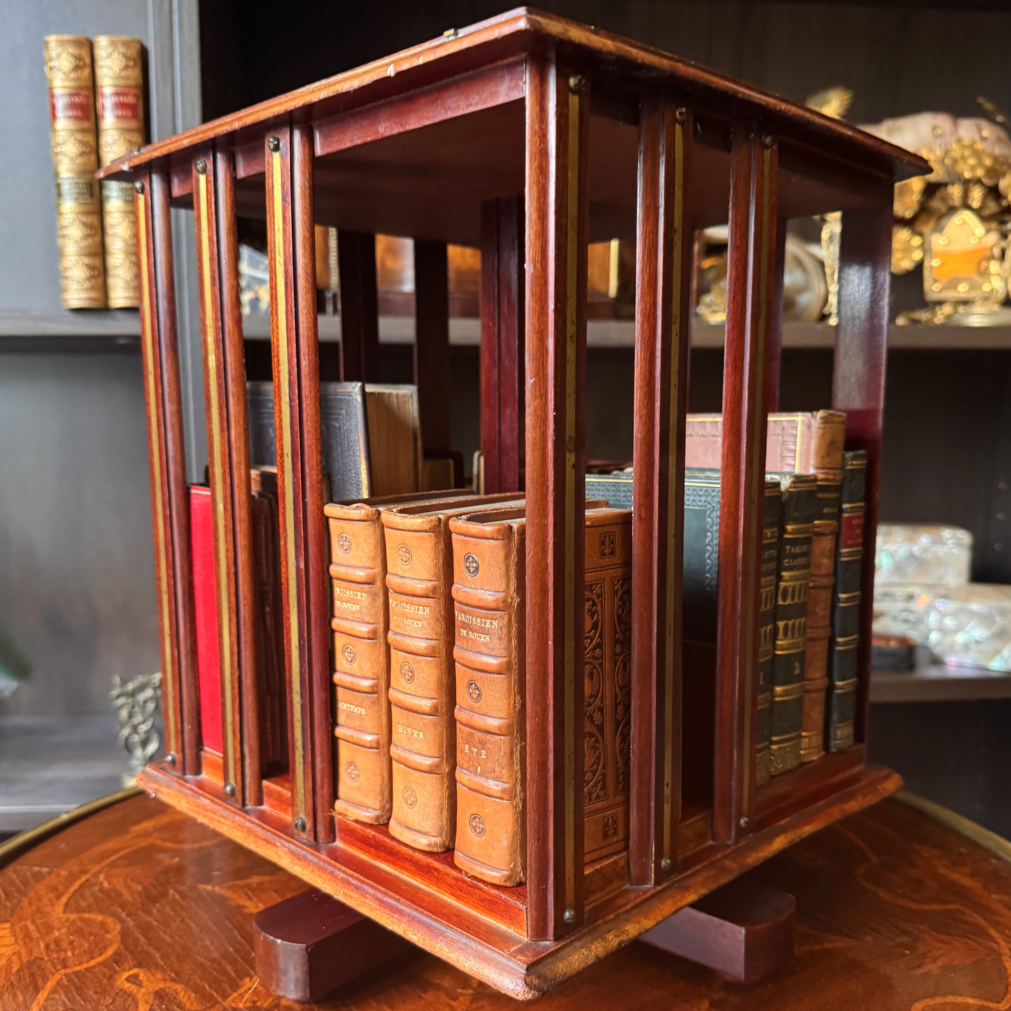 Antique Mini Revolving Book Caddy