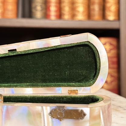 Mother-of-Pearl Inlaid Box With Sterling Silver Appliqués