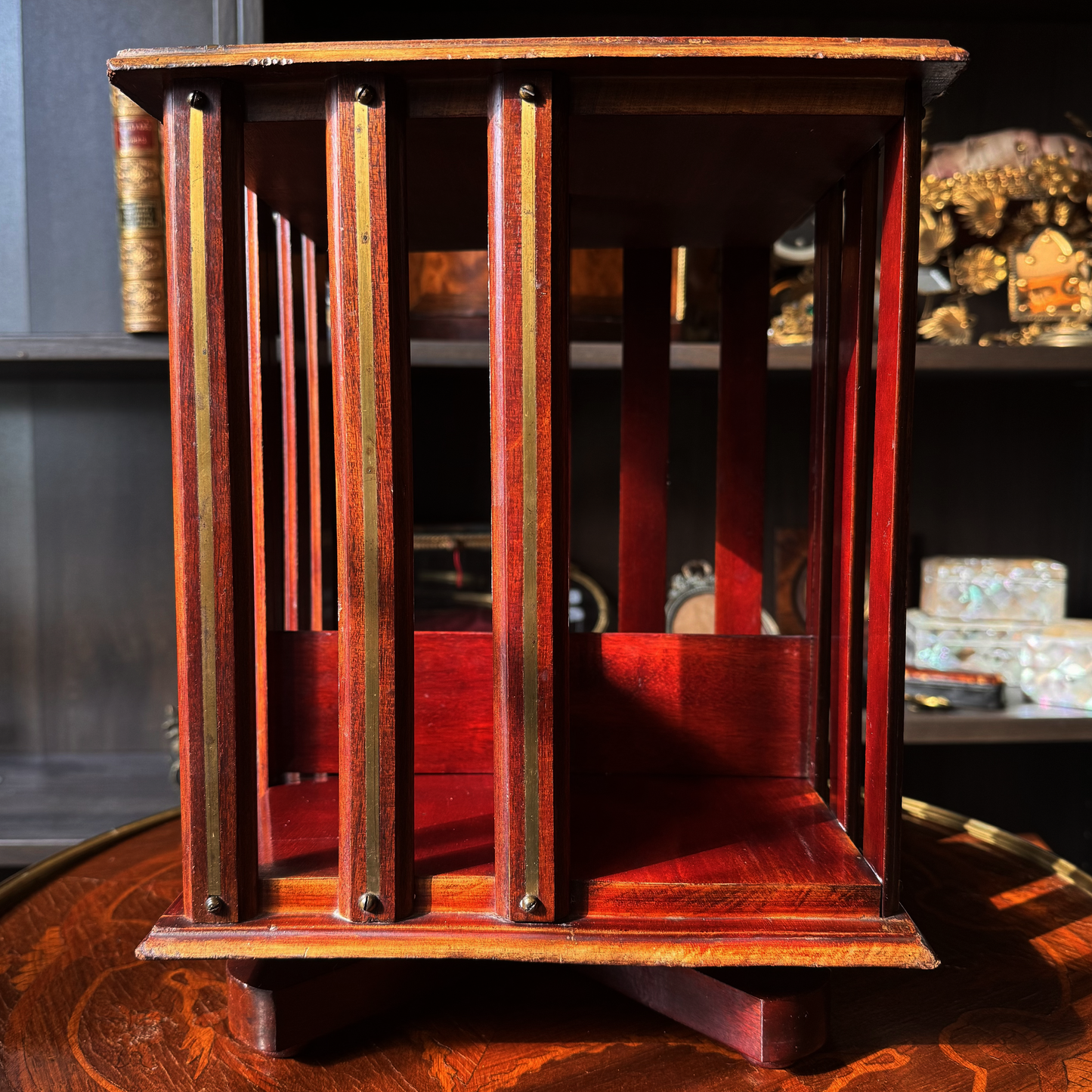 Antique Mini Revolving Book Caddy