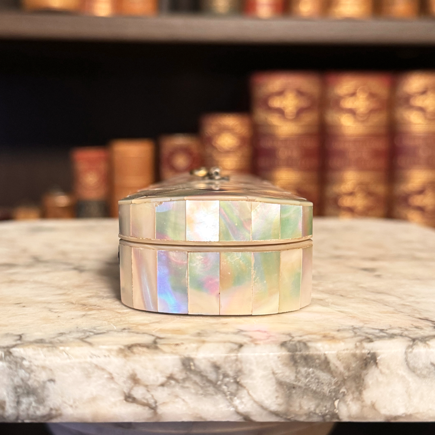 Mother-of-Pearl Inlaid Box With Sterling Silver Appliqués