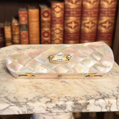 Mother-of-Pearl Inlaid Box With Sterling Silver Appliqués