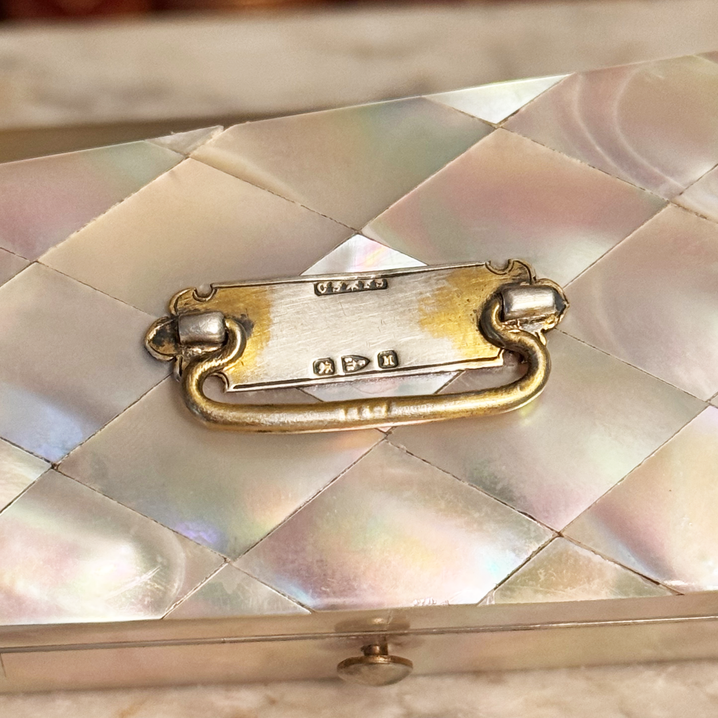 Mother-of-Pearl Inlaid Box With Sterling Silver Appliqués