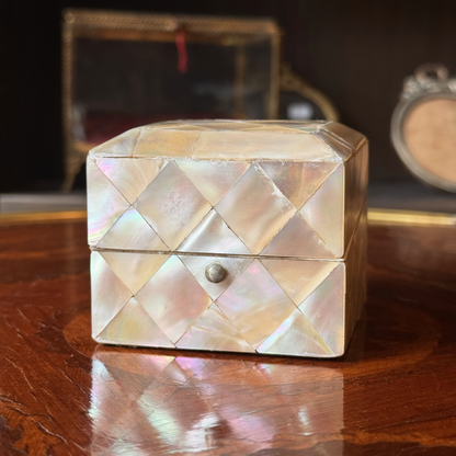 Antique Mother of Pearl Scent Box