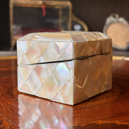 Antique Mother of Pearl Scent Box