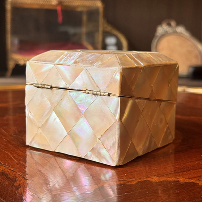 Antique Mother of Pearl Scent Box