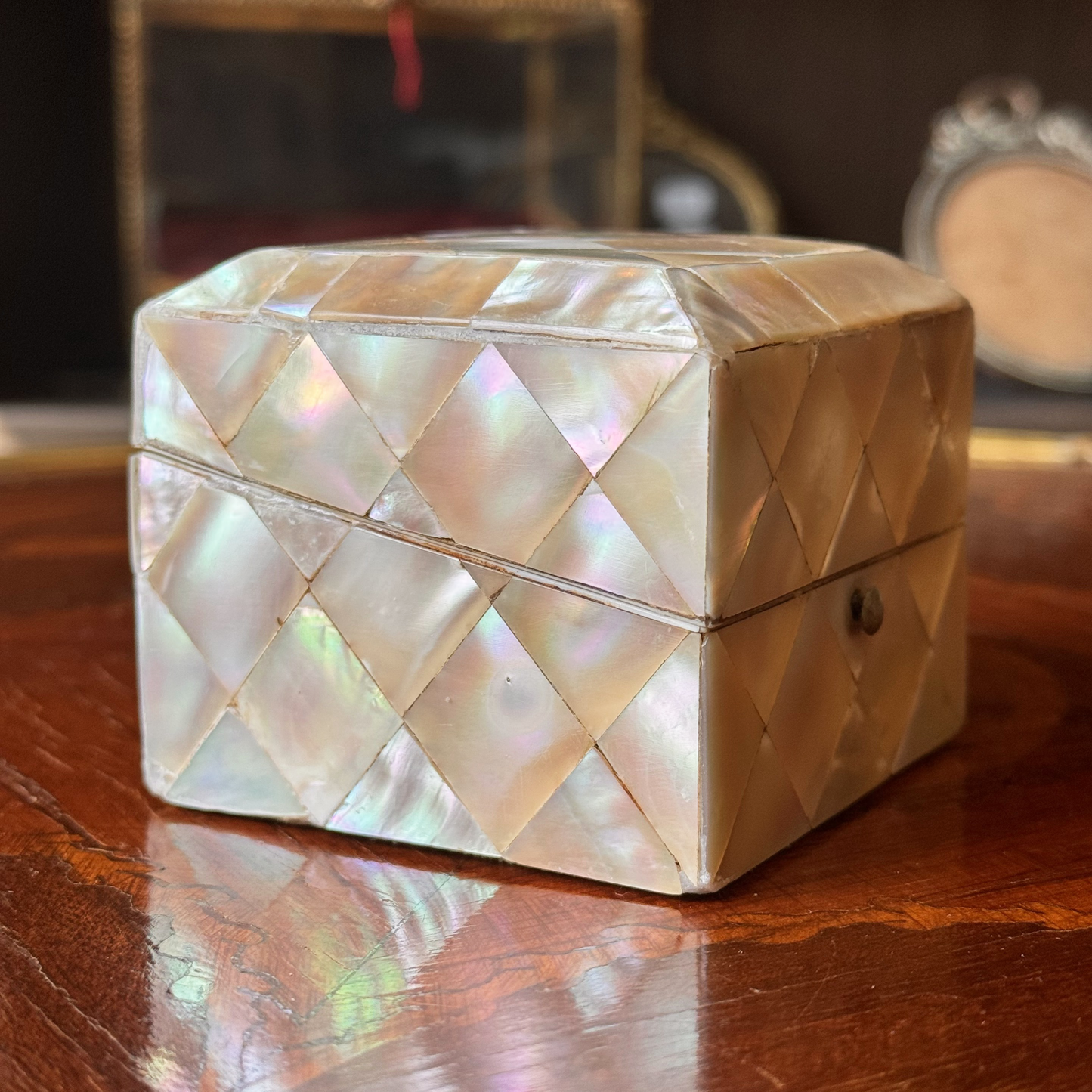 Antique Mother of Pearl Scent Box