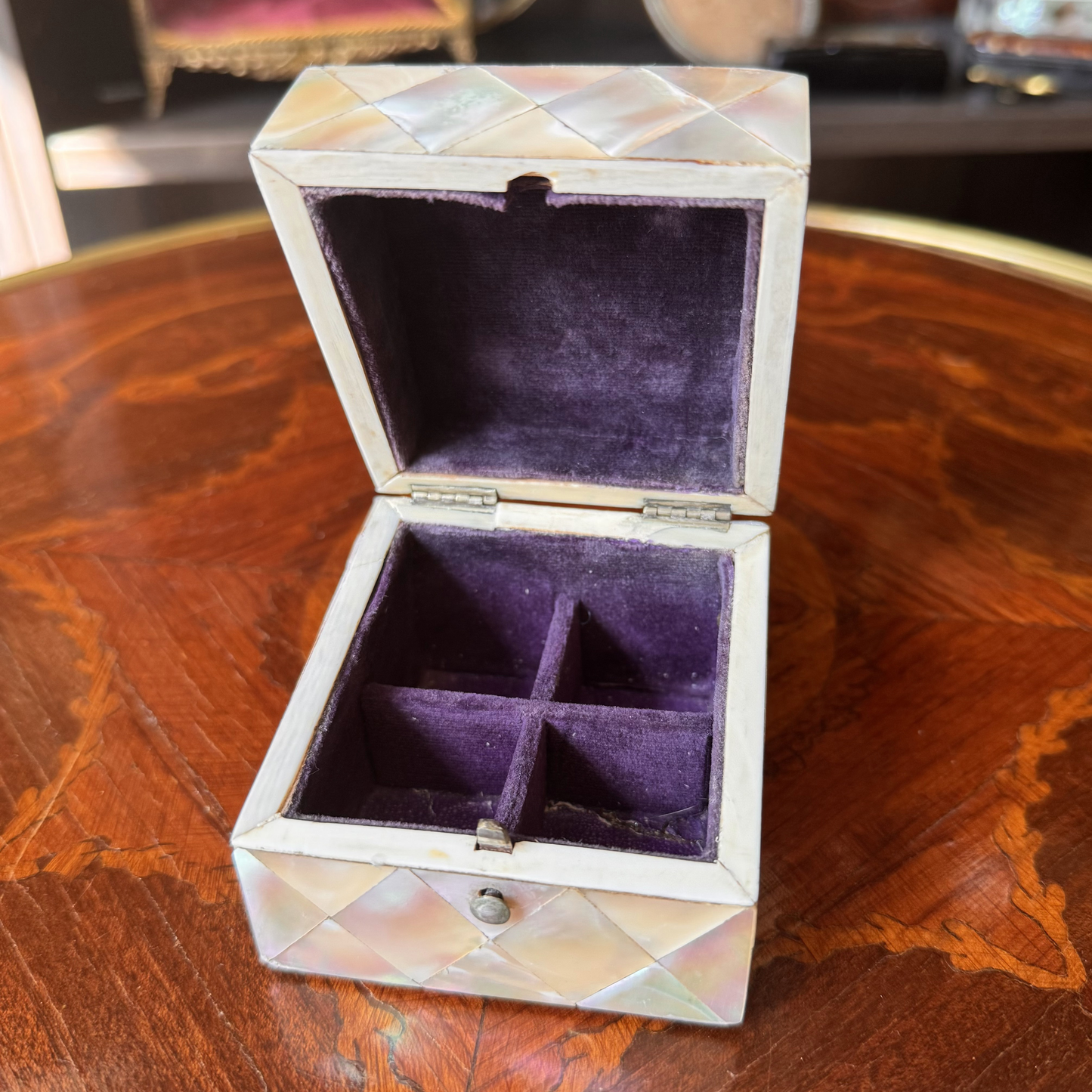 Antique Mother of Pearl Scent Box