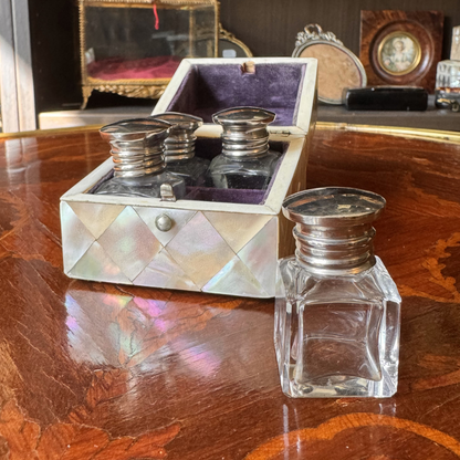 Antique Mother of Pearl Scent Box