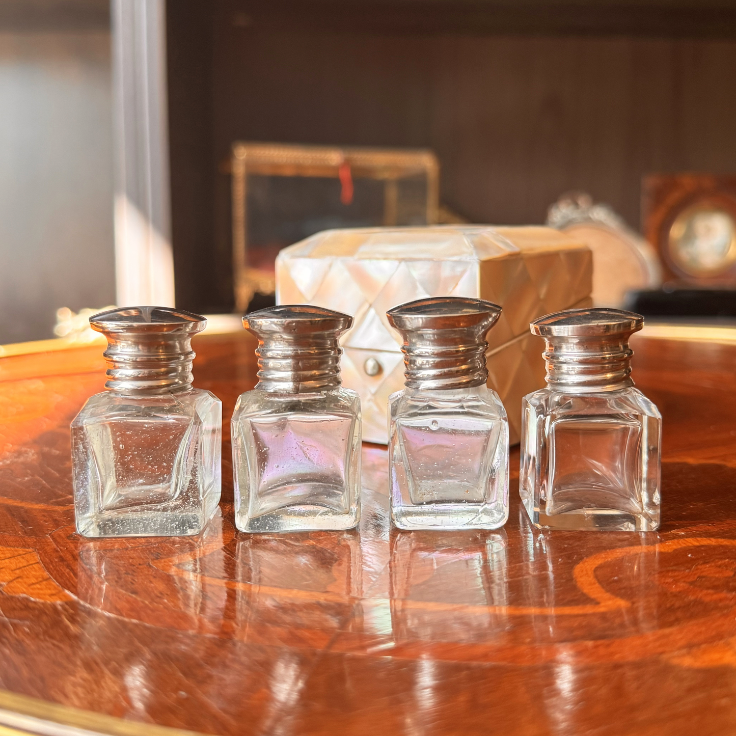 Antique Mother of Pearl Scent Box