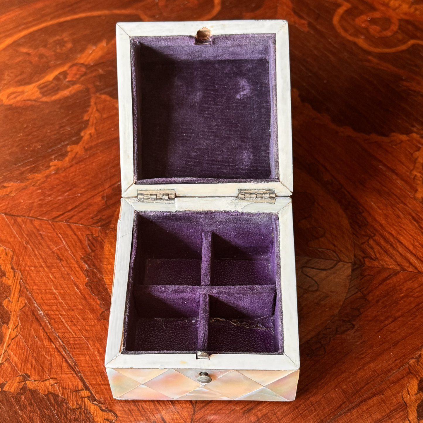 Antique Mother of Pearl Scent Box