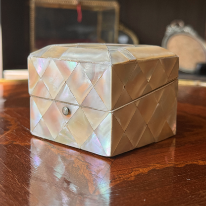 Antique Mother of Pearl Scent Box