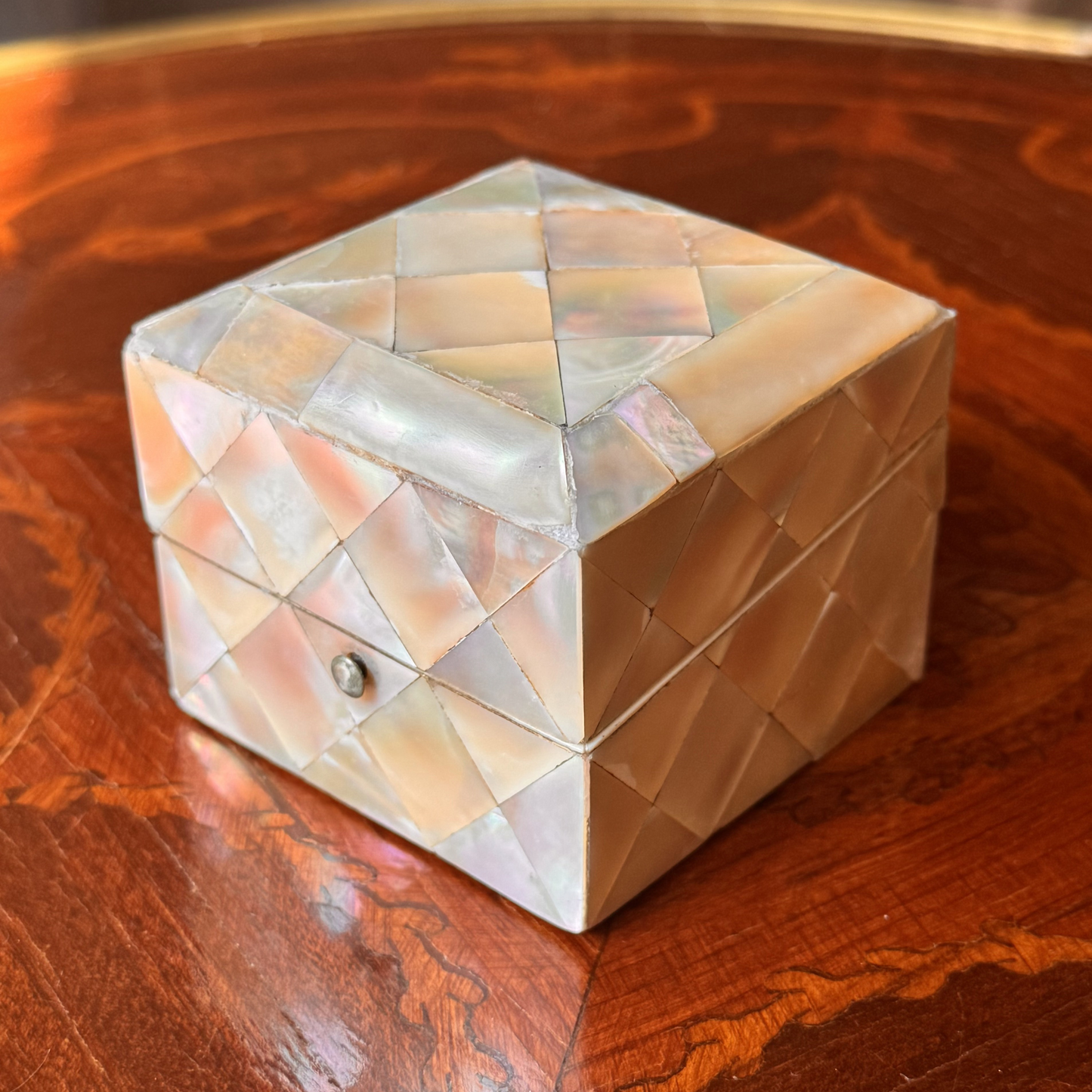 Antique Mother of Pearl Scent Box