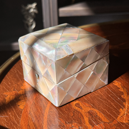 Antique Mother of Pearl Scent Box