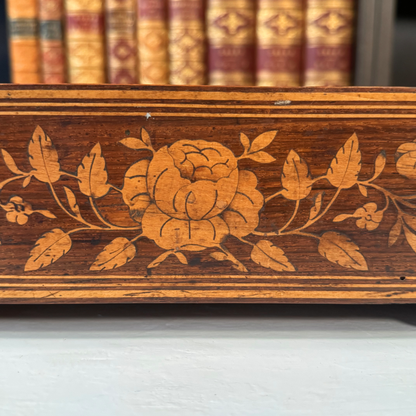 Antique Marquetry Footed Wood Riser