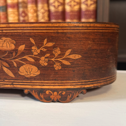 Antique Marquetry Footed Wood Riser