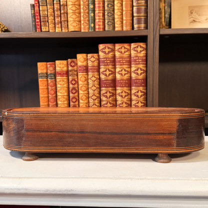 Antique Marquetry Footed Wood Riser