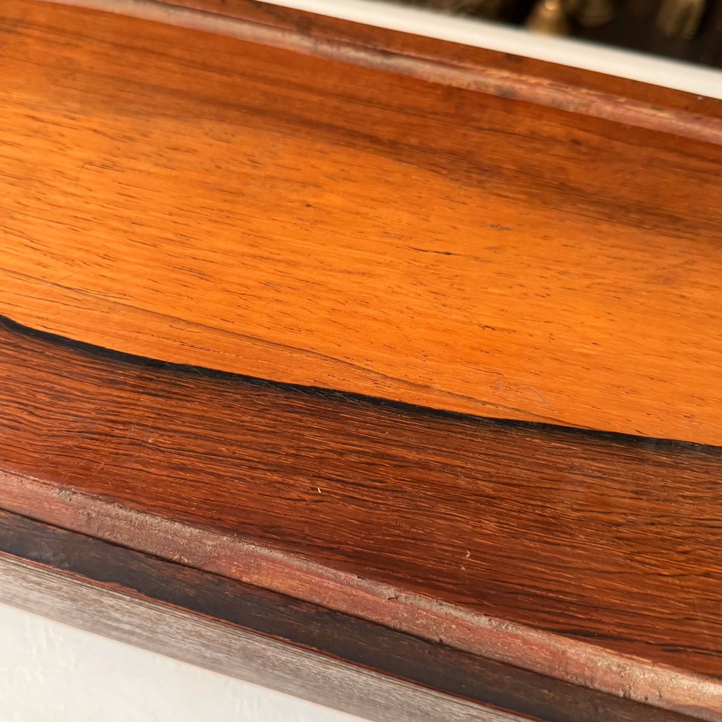 Antique Marquetry Footed Wood Riser