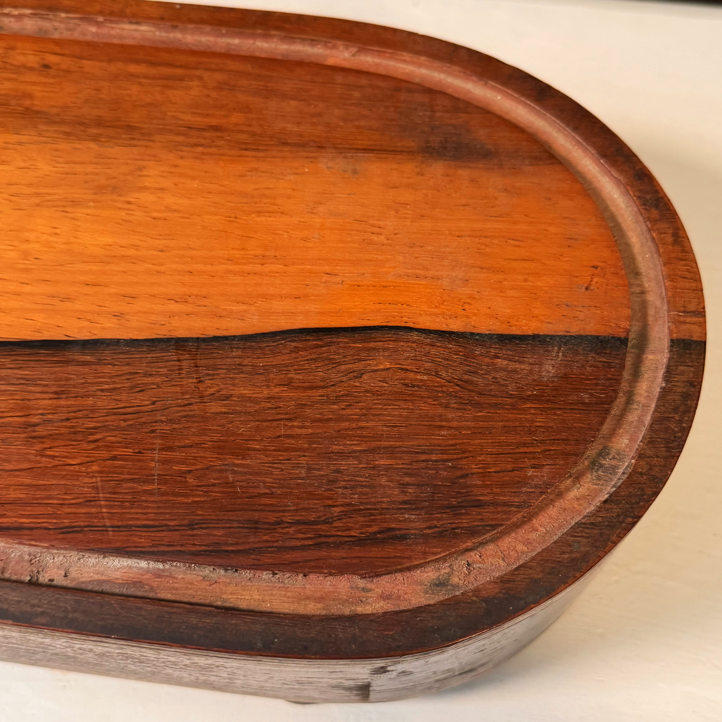 Antique Marquetry Footed Wood Riser
