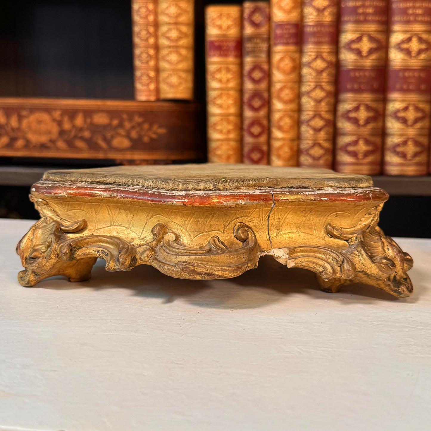 Pair of Antique Ornate Gilt Wood and Gesso Risers