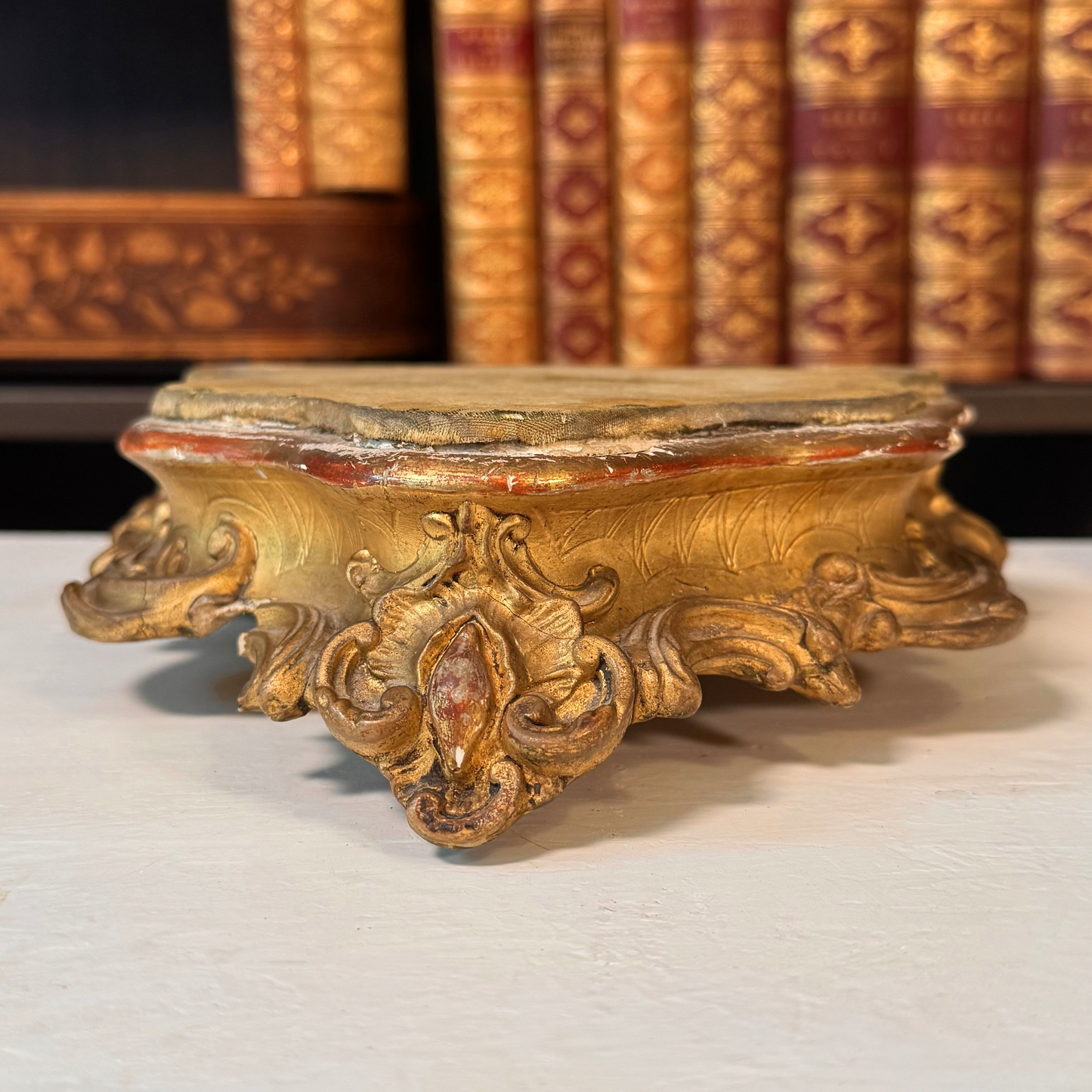 Pair of Antique Ornate Gilt Wood and Gesso Risers