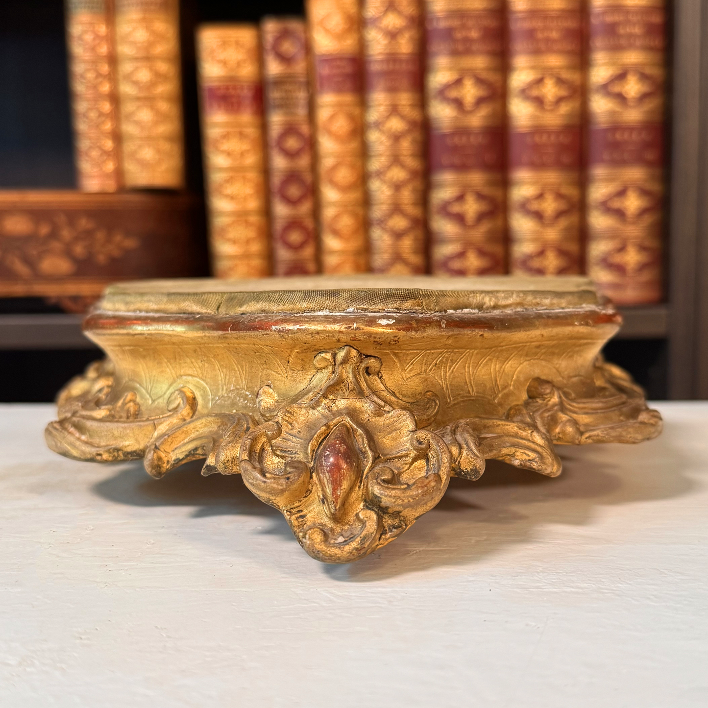 Pair of Antique Ornate Gilt Wood and Gesso Risers