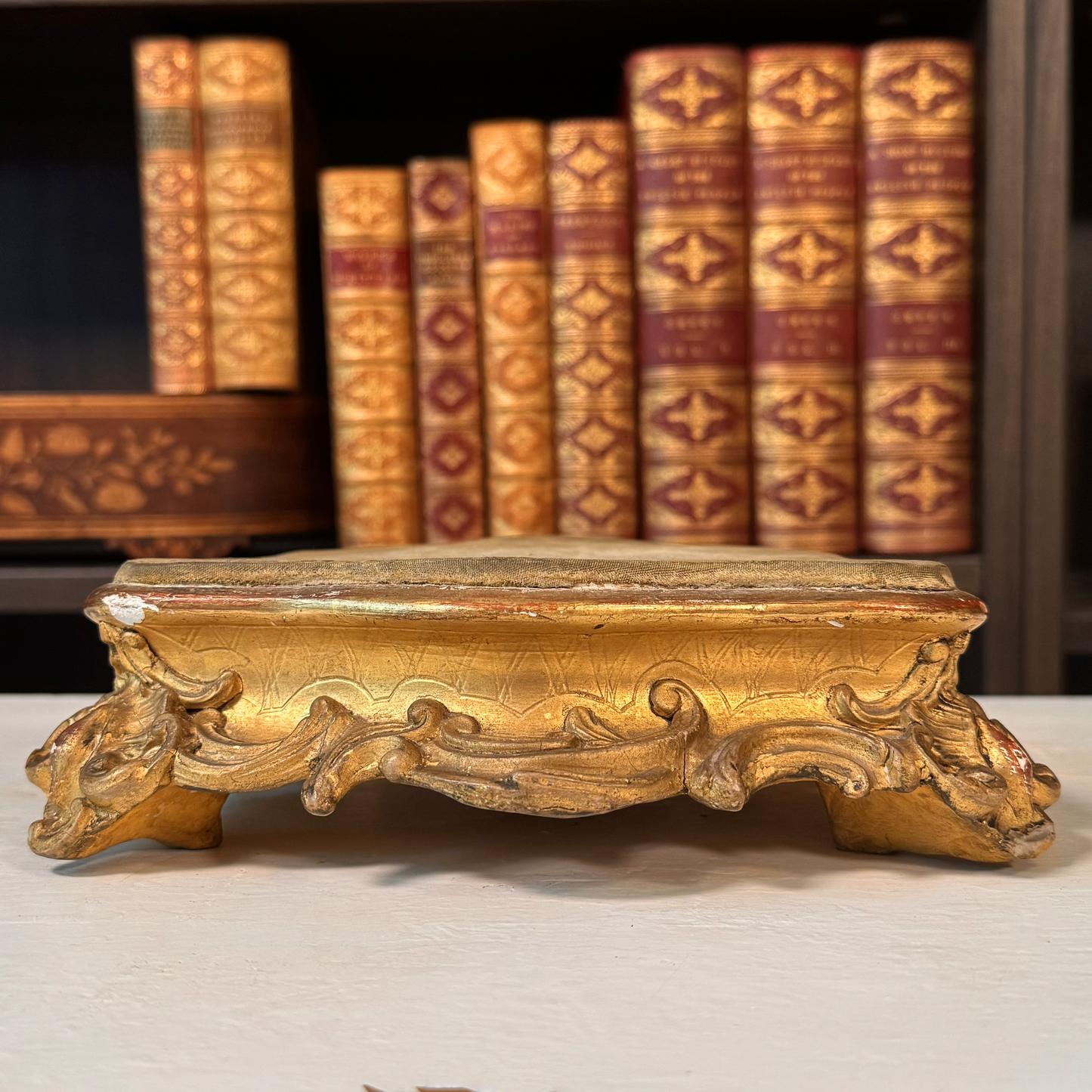 Pair of Antique Ornate Gilt Wood and Gesso Risers