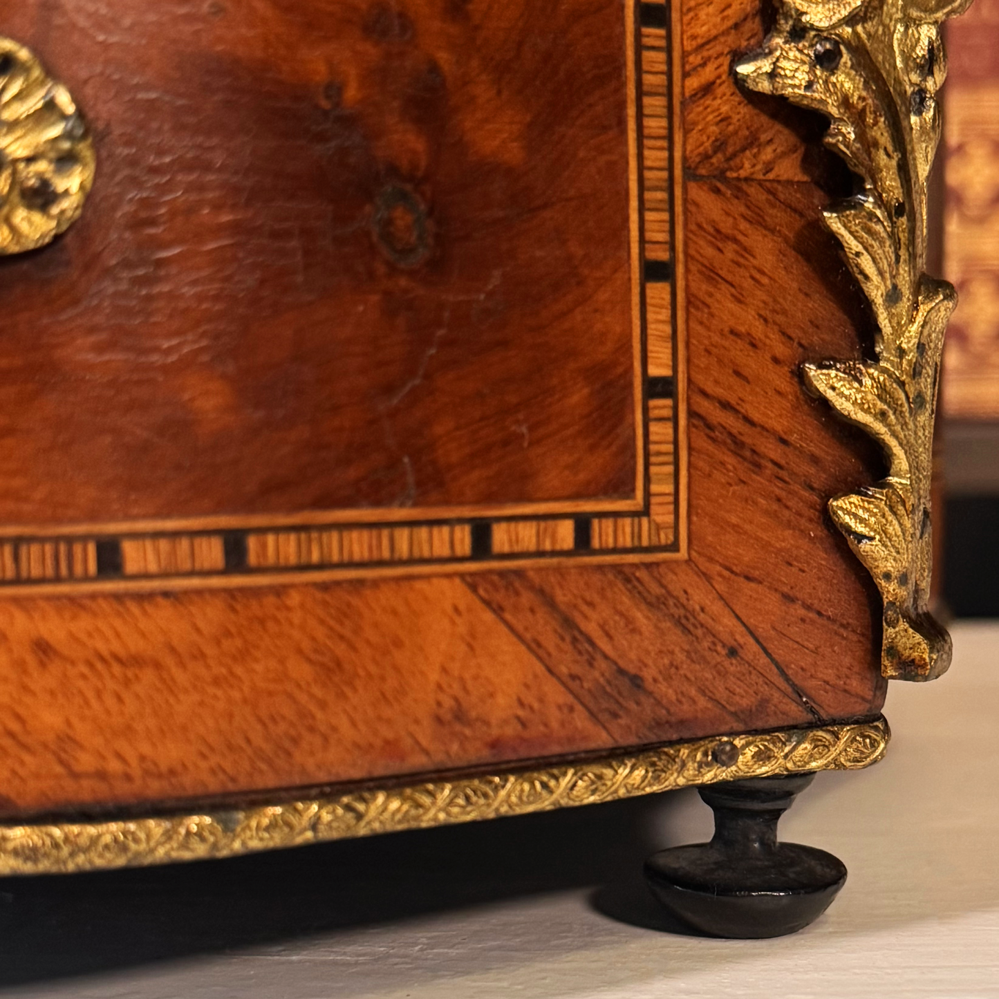 Antique Miniature French Marquetry Jardinière