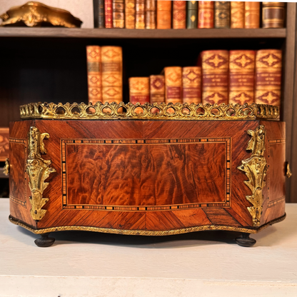 Antique Miniature French Marquetry Jardinière