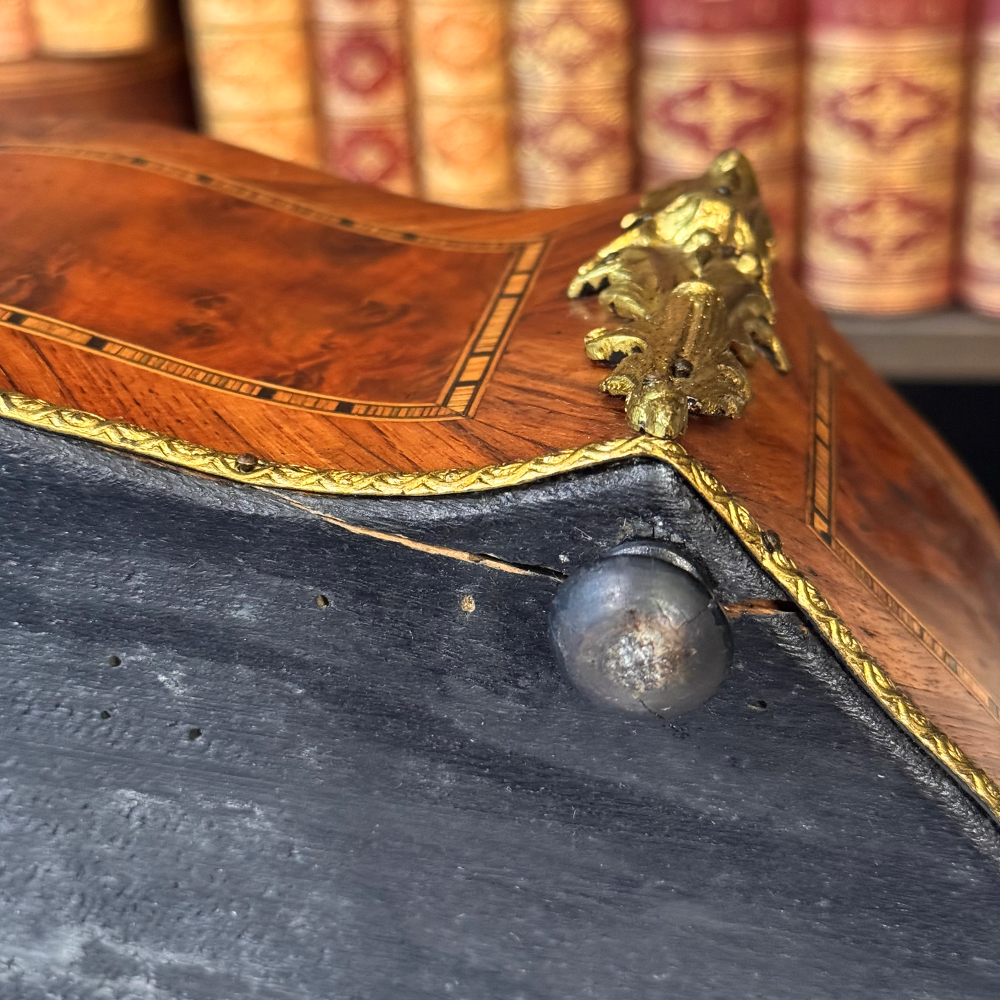Antique Miniature French Marquetry Jardinière