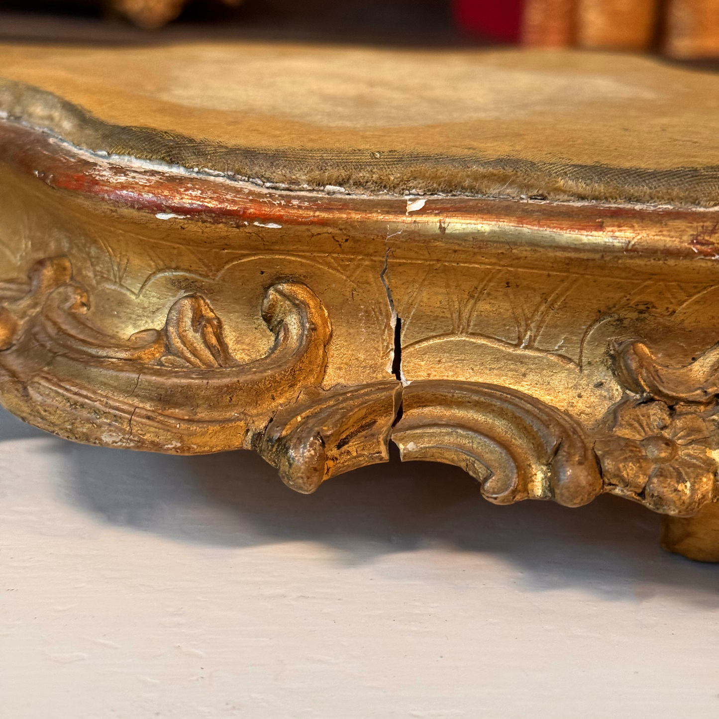 Pair of Antique Ornate Gilt Wood and Gesso Risers