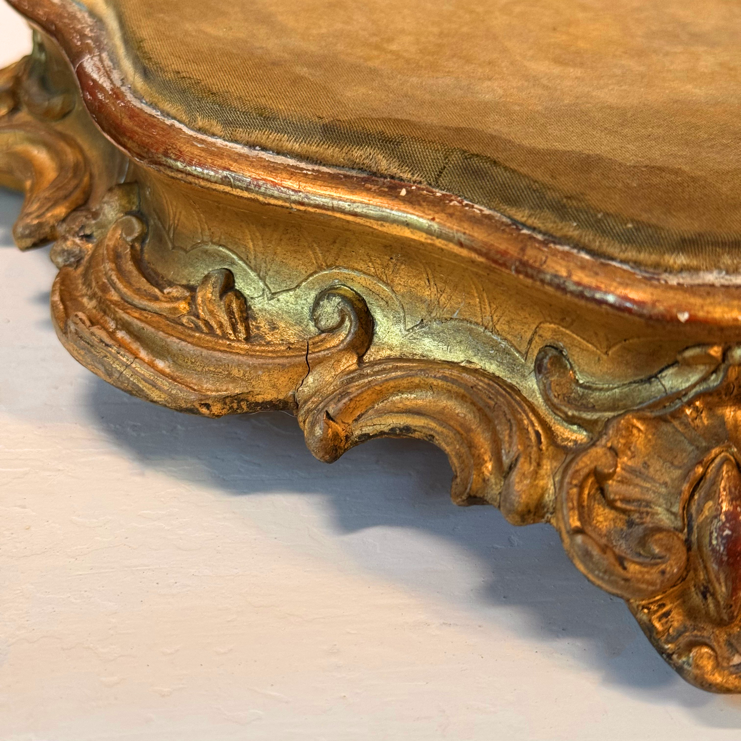 Pair of Antique Ornate Gilt Wood and Gesso Risers