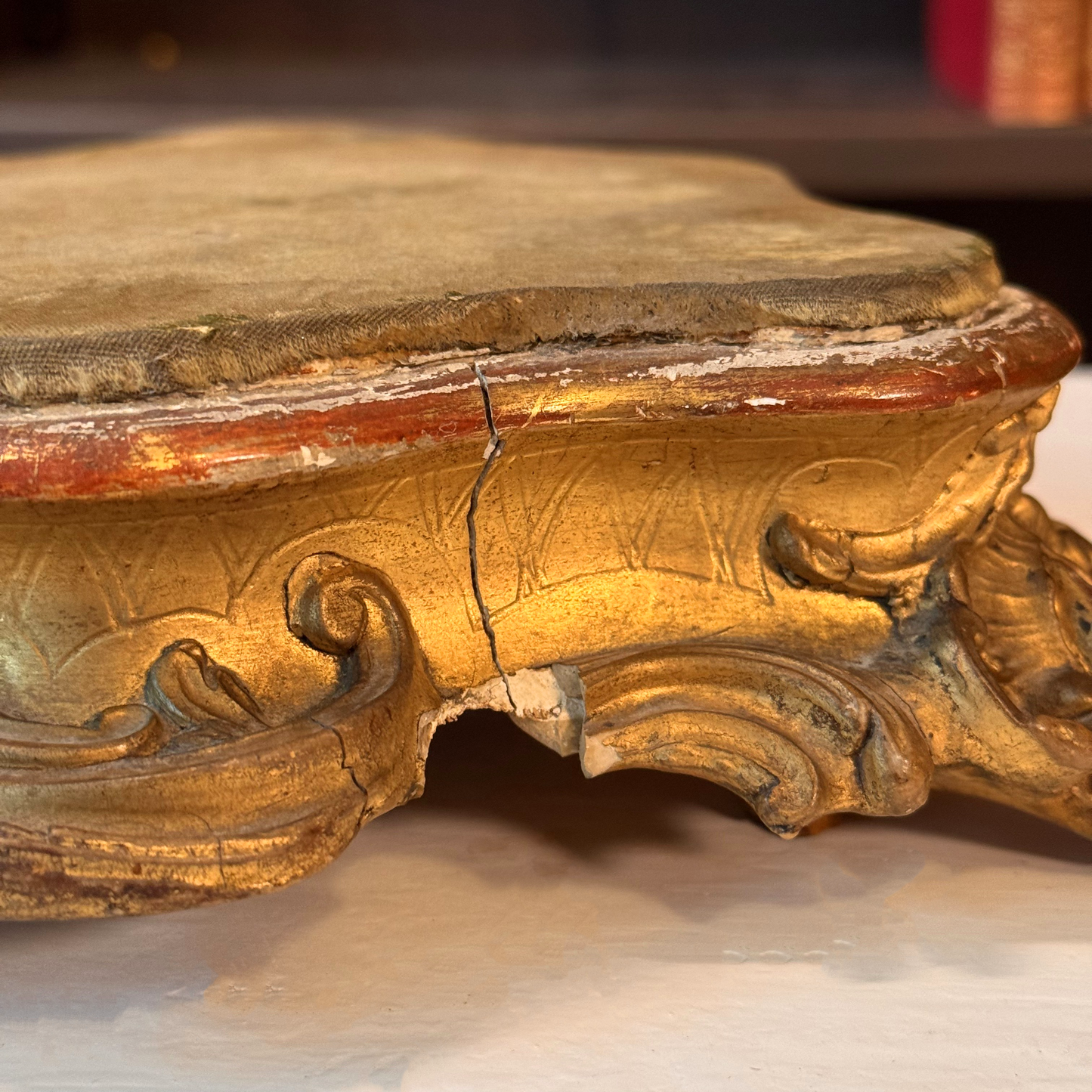 Pair of Antique Ornate Gilt Wood and Gesso Risers